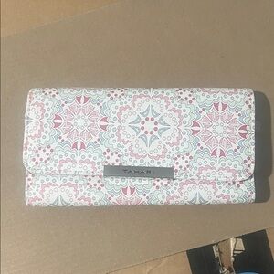 Tahari White and Pink Patterned Wallet